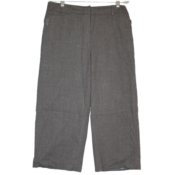 Talbots Womens Wool lined Capri Wide Leg pants Gray Size 12 - Picture 1 of 8